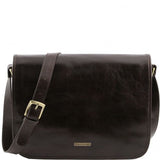 TL Messenger - One compartment leather shoulder bag - Large size