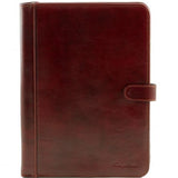 Adriano - Leather document case with button closure