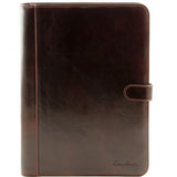 Adriano - Leather document case with button closure