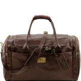 TL Voyager - Travel leather bag with side pockets - Large size