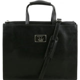 Palermo - Women's Leather briefcase 3 compartments