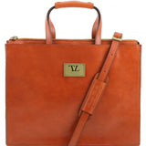 Palermo - Women's Leather briefcase 3 compartments