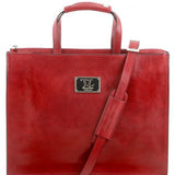Palermo - Women's Leather briefcase 3 compartments