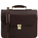Vernazza - Leather briefcase with Laptop compartment 3 compartments