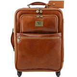 TL Voyager - 4 Wheels vertical leather trolley