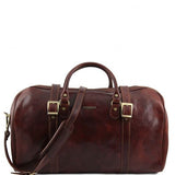 Berlin - Travel leather duffle bag with front straps - Large size