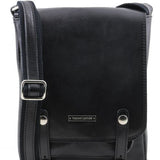 Roby - Leather crossbody bag for men with front straps