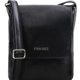 John - Leather crossbody bag for men with front zip