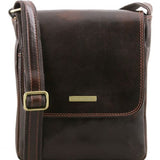 John - Leather crossbody bag for men with front zip