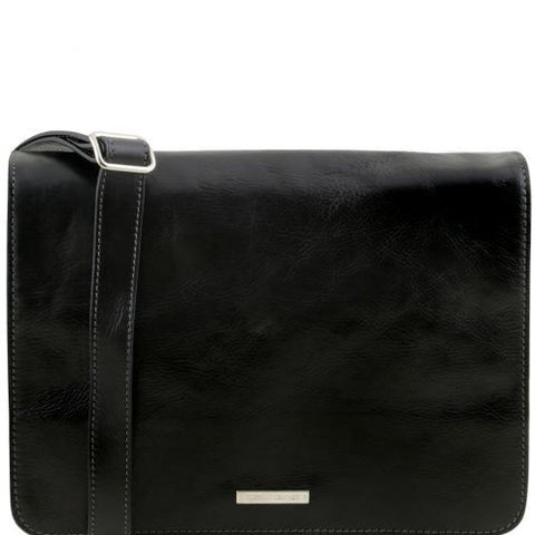 TL Messenger - 1 compartment leather shoulder bag - Large size