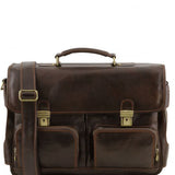 Ventimiglia - Leather multi compartment TL SMART briefcase with front pockets