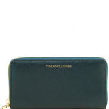 Exclusive 2 compartments Saffiano leather wallet for woman with zip closure