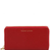 Exclusive 2 compartments Saffiano leather wallet for woman with zip closure