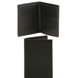 Exclusive Saffiano leather 2 fold vertical wallet for men