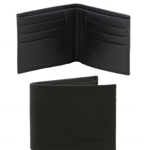 Exclusive 2 fold Saffiano leather wallet for men