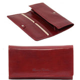 Exclusive leather accordion wallet for women